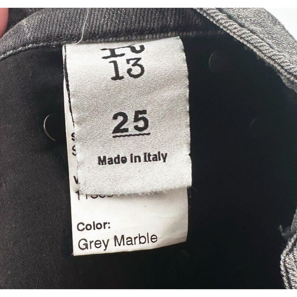 R-13 Women Low Rise Skinny Jeans Size 25 Distressed Grunge Punk Gray Stretch NWT - Picture 7 of 9